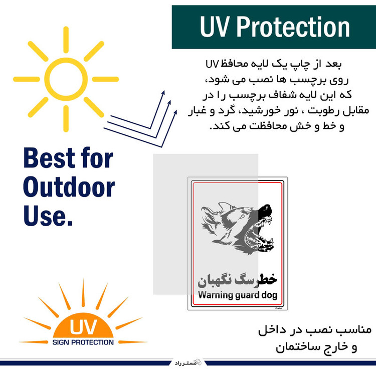 برچسب ایمنی مستر راد طرح خطر سگ نگهبان مدل HSE-OSHA-027