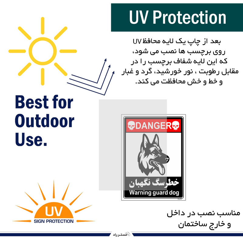 برچسب ایمنی مستر راد طرح خطر سگ نگهبان مدل HSE-OSHA-110