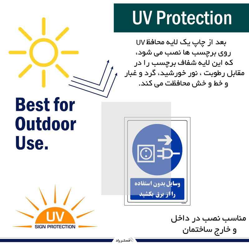برچسب ایمنی مستر راد طرح وسایل بدون استفاده را از برق بکشید مدل HSE-OSHA-0348