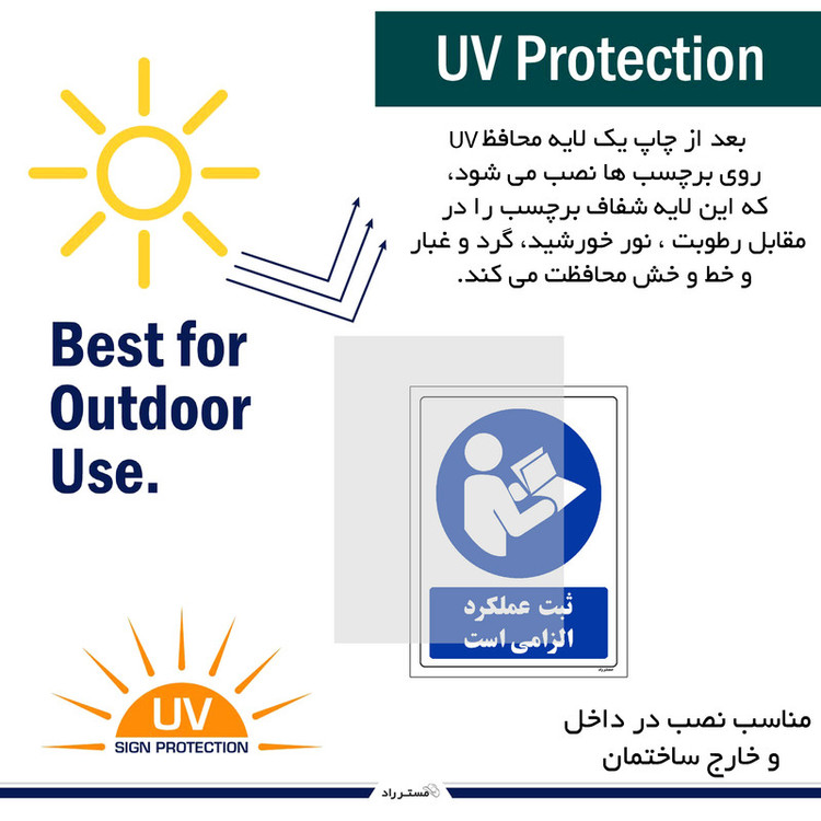 برچسب ایمنی مستر راد طرح مستطیل مدل HSE-OSHA-0010