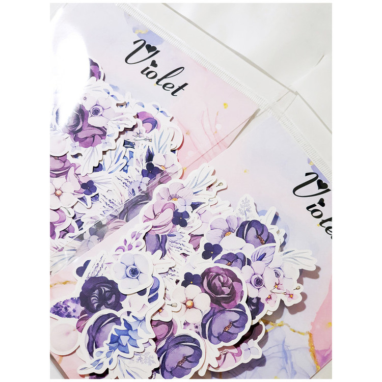 کاغذ رنگی مدل Violet طرح اسکرپ بوک کد 30 بسته 27 عددی
