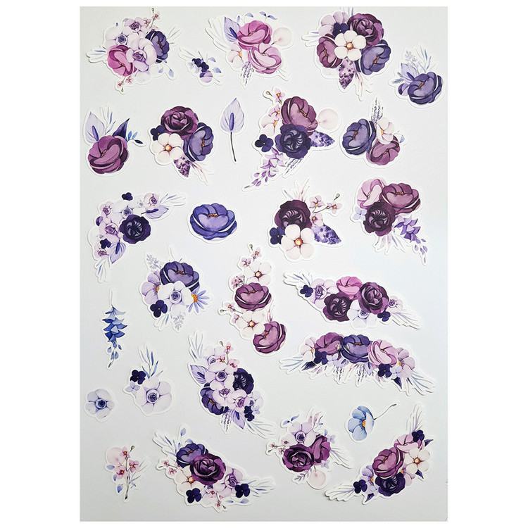 کاغذ رنگی مدل Violet طرح اسکرپ بوک کد 30 بسته 27 عددی