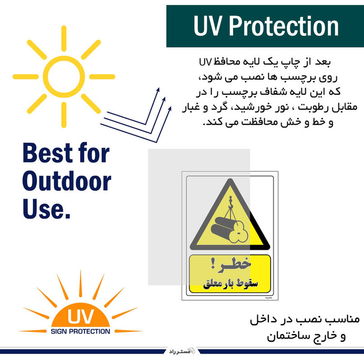 برچسب ایمنی مستر راد طرح خطر سقوط بار معلق مدل HSE-OSHA-210
