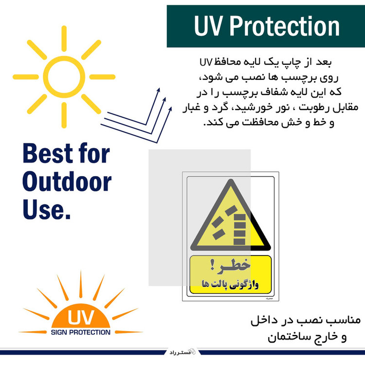 برچسب ایمنی مستر راد طرح خطر واژگونی پالت ها مدل HSE-OSHA-354