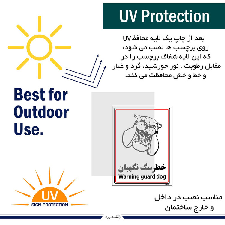 برچسب ایمنی مستر راد طرح خطر سگ نگهبان مدل HSE-OSHA-005