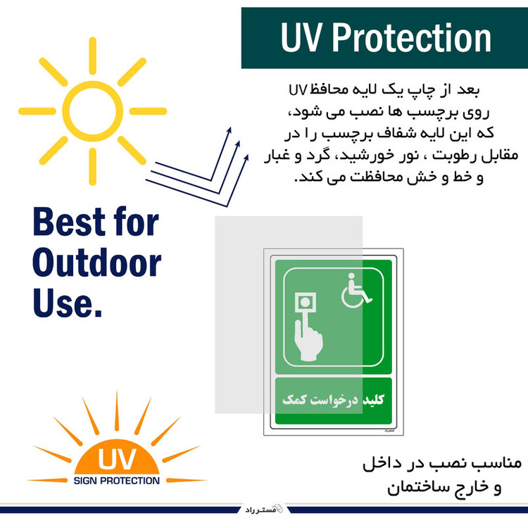 برچسب ایمنی مستر راد طرح کلید درخواست کمک مدل HSE-OSHA-095