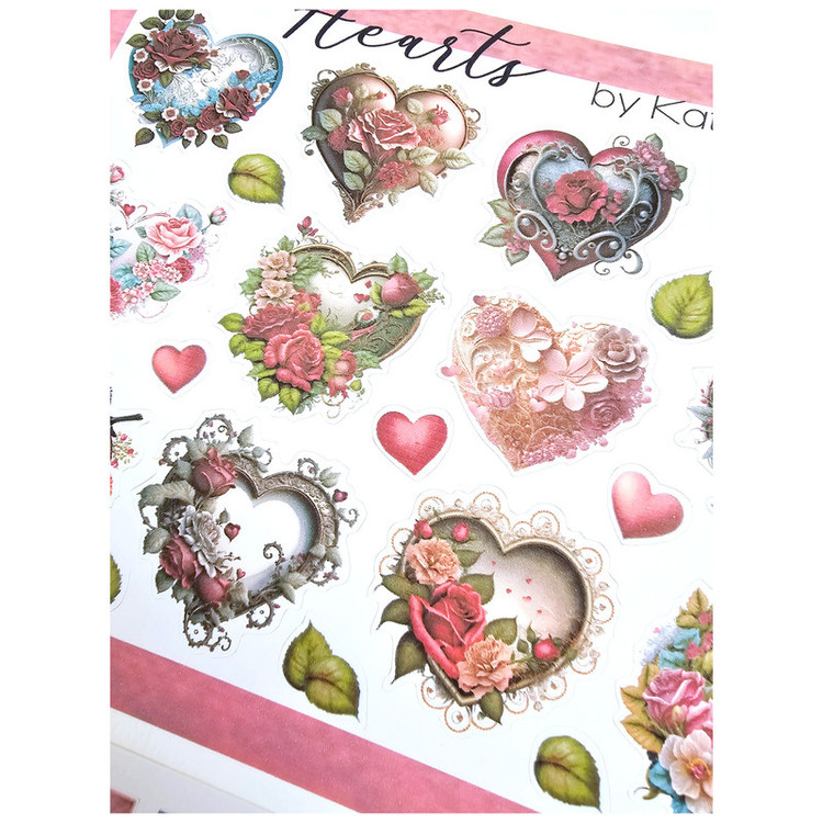 برچسب کاترینکا طرح برش خورده بولت ژورنال و اسکرپ بوک مدل Hearts بسته 33 عددی