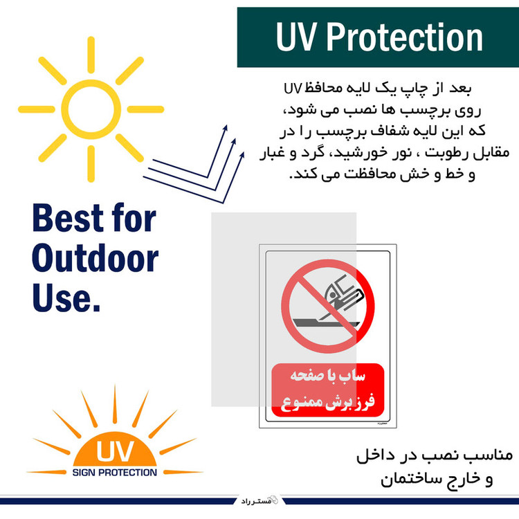 برچسب ایمنی مستر راد طرح ساب با صفحه فرز برش ممنوع مدل HSE-OSHA-0571