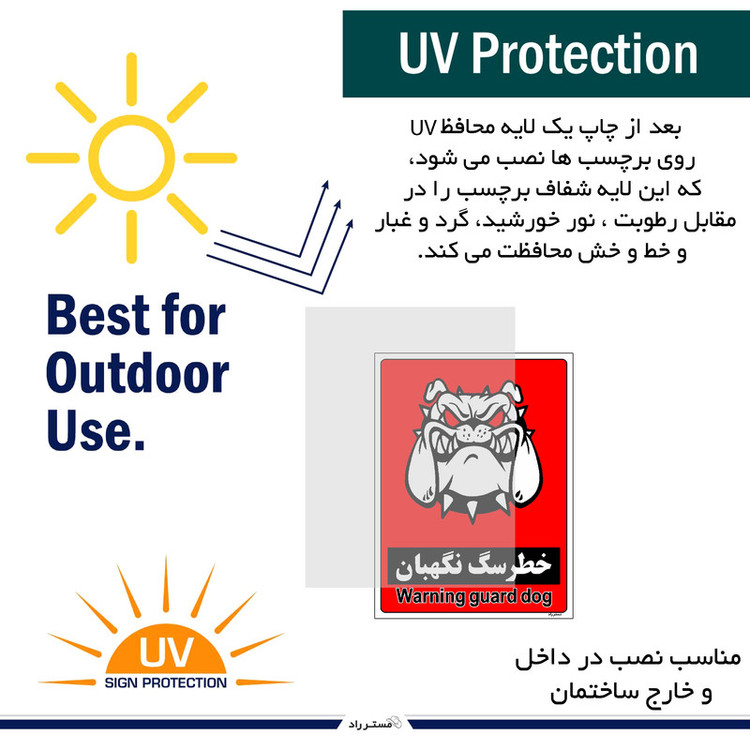 برچسب ایمنی مستر راد طرح خطر سگ نگهبان مدل HSE-OSHA-169