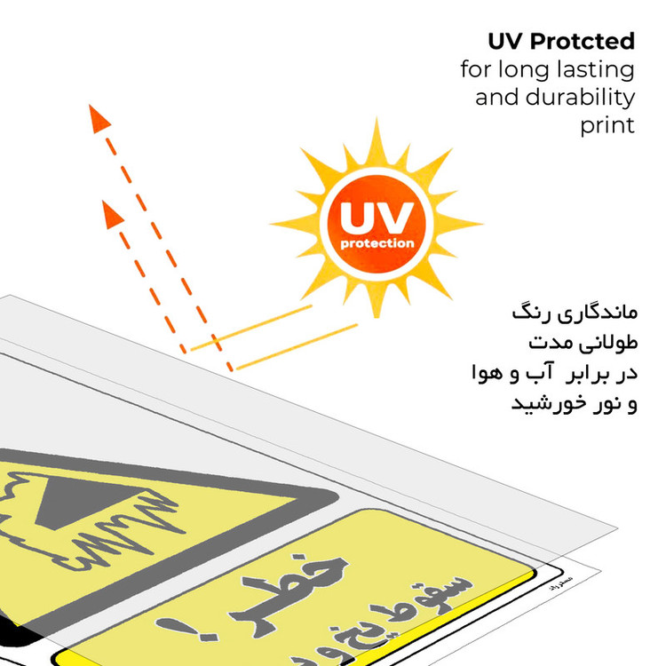 برچسب ایمنی مستر راد طرح خطر سقوط یخ و برف مدل HSE-OSHA-031
