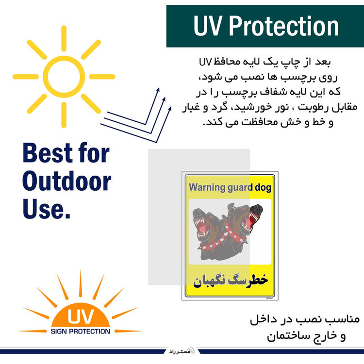 برچسب ایمنی مستر راد طرح خطر سگ نگهبان مدل HSE-OSHA-039