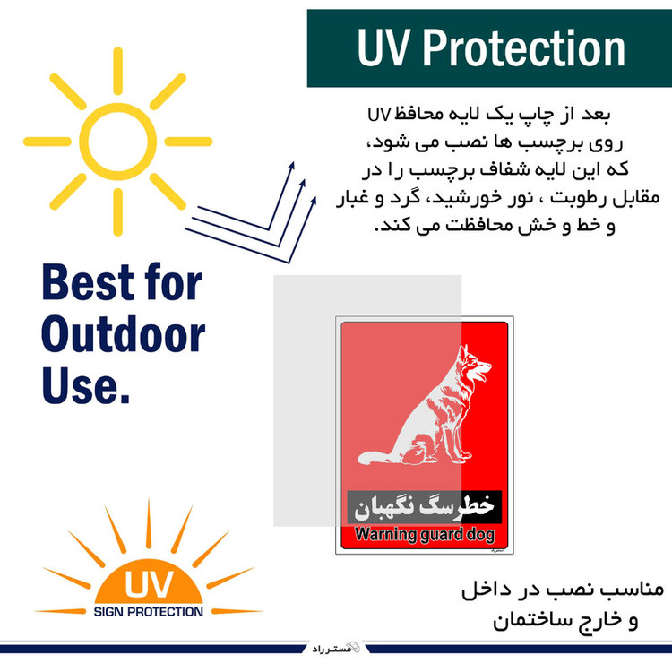 برچسب ایمنی مستر راد طرح خطر سگ نگهبان مدل HSE-OSHA-179