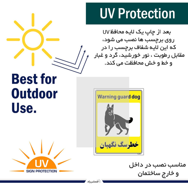 برچسب ایمنی مستر راد طرح خطر سگ نگهبان مدل HSE-OSHA-061