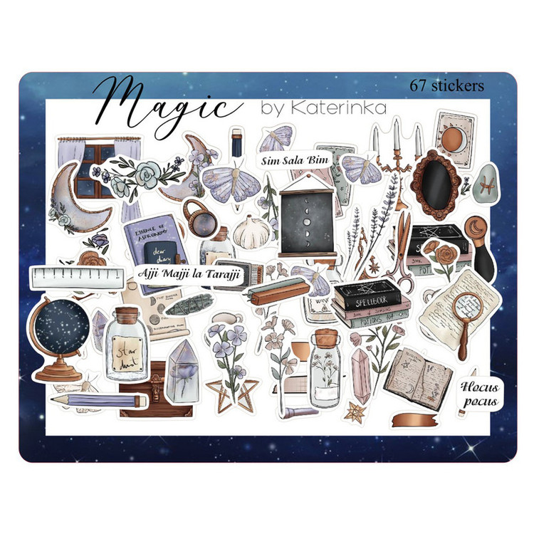 برچسب کاترینکا طرح برش خورده مدل Magic بسته 67 عددی