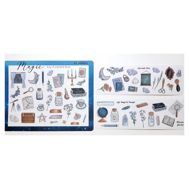 برچسب کاترینکا طرح برش خورده مدل Magic بسته 67 عددی