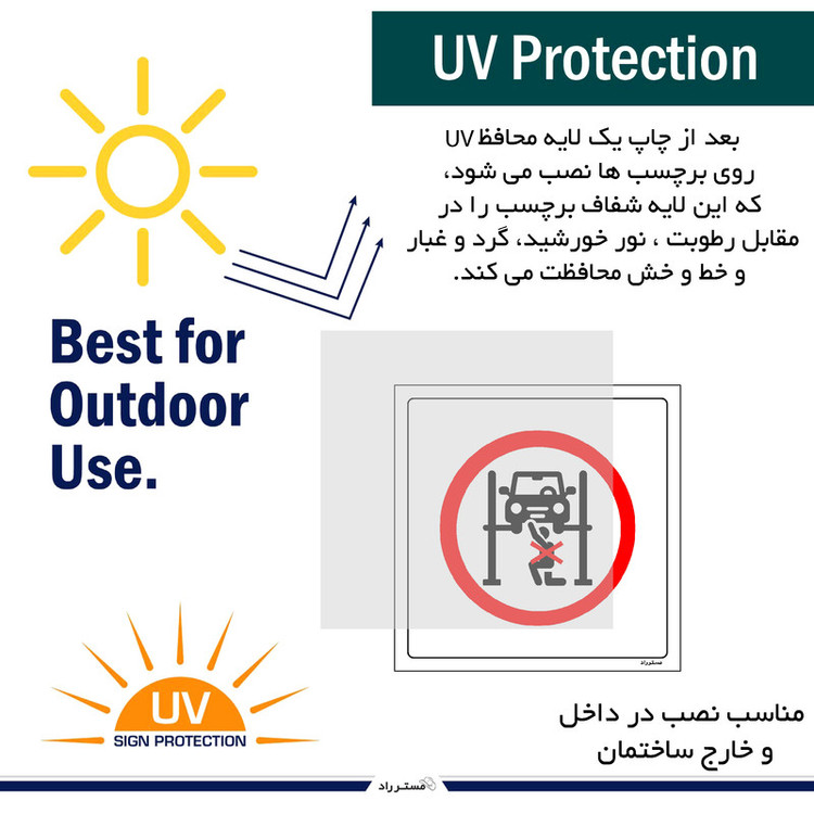 برچسب ایمنی مستر راد طرح نشستن زیر بالابر هیدرولیکی ممنوع مدل HSE-OSHA-571