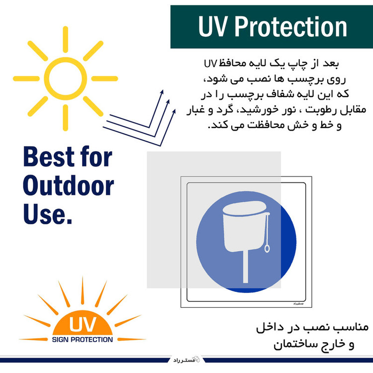 برچسب ایمنی مستر راد طرح از فلاش تانک استفاده نمائید مدل HSE-OSHA-094