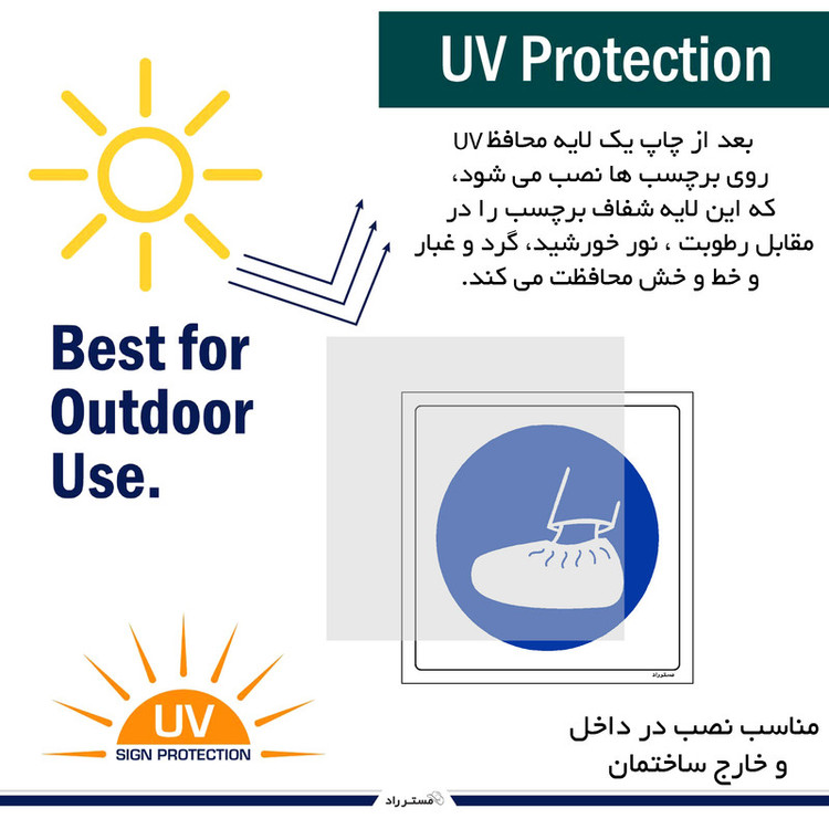 برچسب ایمنی مستر راد طرح از پاپوش نایلونی استفاده نمائید مدل HSE-OSHA-004
