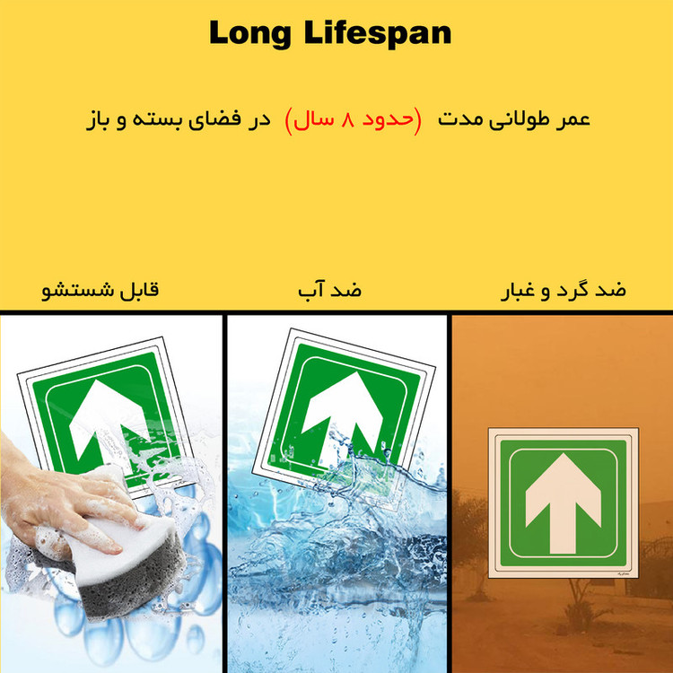 برچسب ایمنی مستر راد طرح به سمت درب خروج اضطراری مدل HSE-OSHA-140