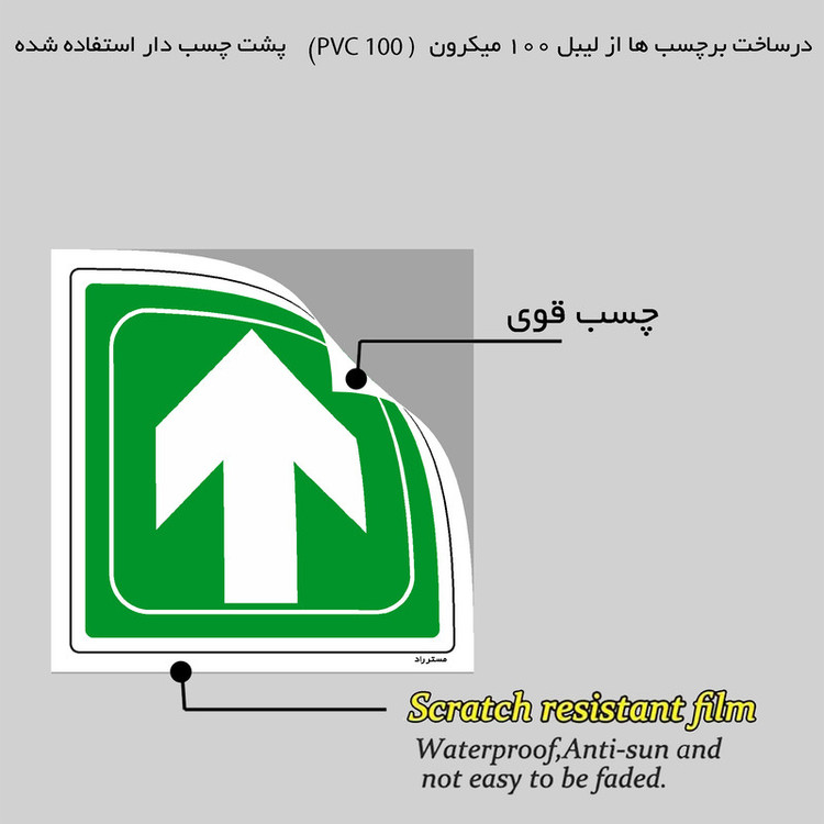 برچسب ایمنی مستر راد طرح به سمت درب خروج اضطراری مدل HSE-OSHA-140