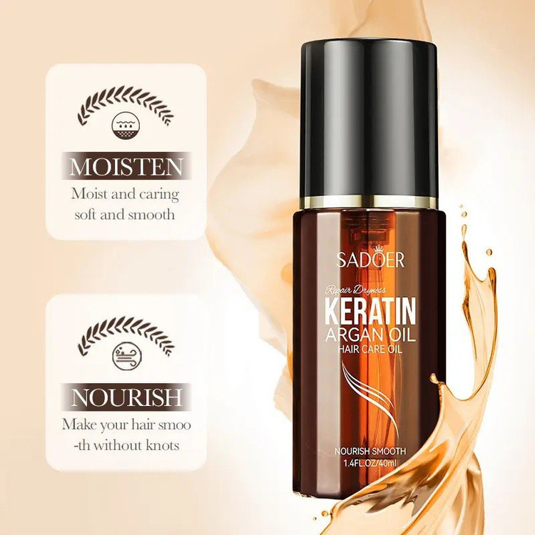 روغن آرگان تقویت کننده مو سادور مدل کراتین مناسب برای موهای آسیب دیده حجم 40 میلی لیتر