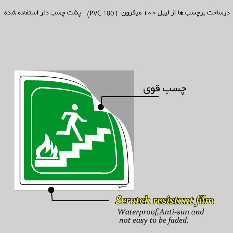 برچسب ایمنی مستر راد طرح خروج اضطراری مدل HSE-OSHA-086