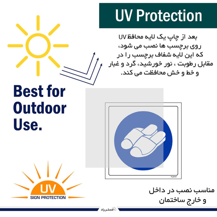 برچسب ایمنی مستر راد طرح از دمپایی داخل توالت استفاده نمائید مدل HSE-OSHA-367