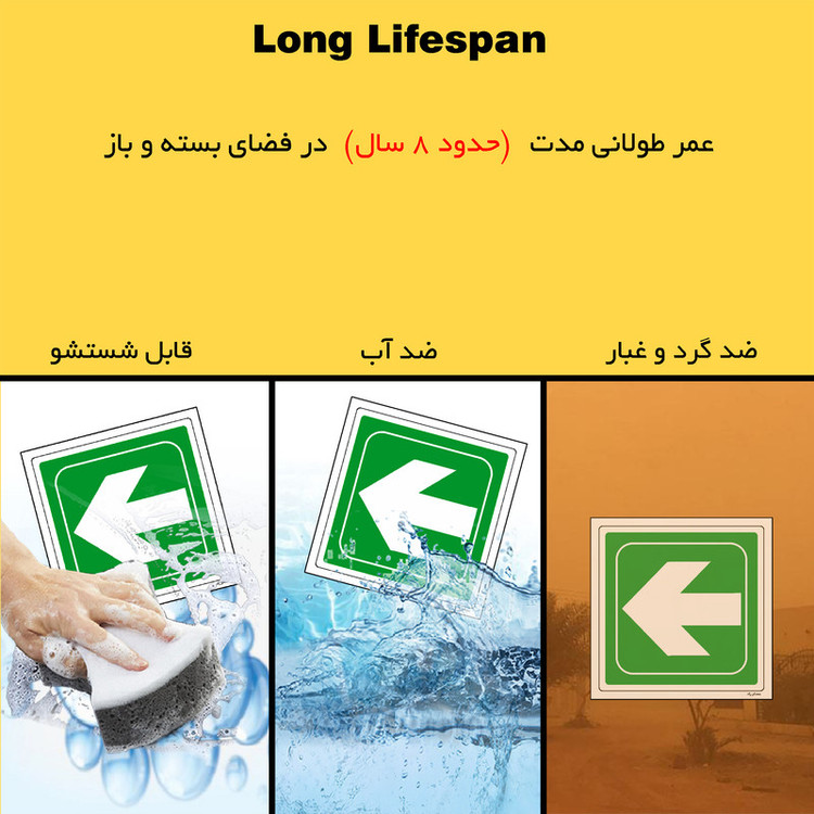 برچسب ایمنی مستر راد طرح به سمت درب خروج اضطراری مدل HSE-OSHA-146