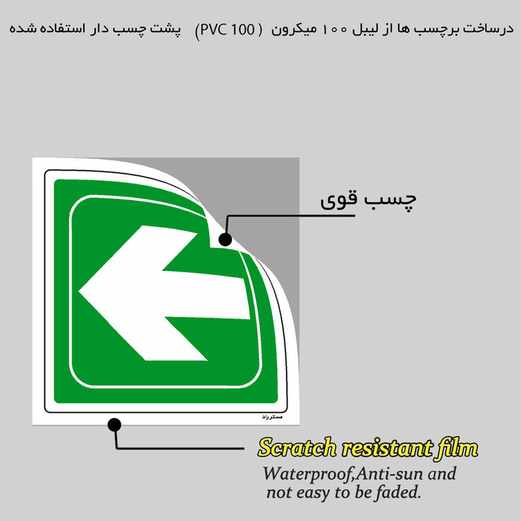برچسب ایمنی مستر راد طرح به سمت درب خروج اضطراری مدل HSE-OSHA-146