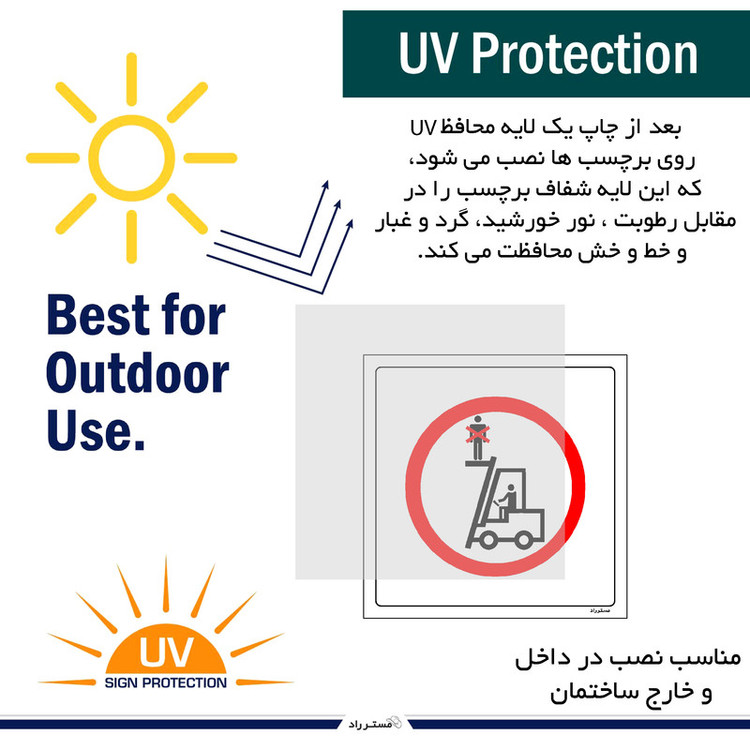 برچسب ایمنی مستر راد طرح استفاده از لیفتراک به عنوان بالابر ممنوع مدل HSE-OSHA-623