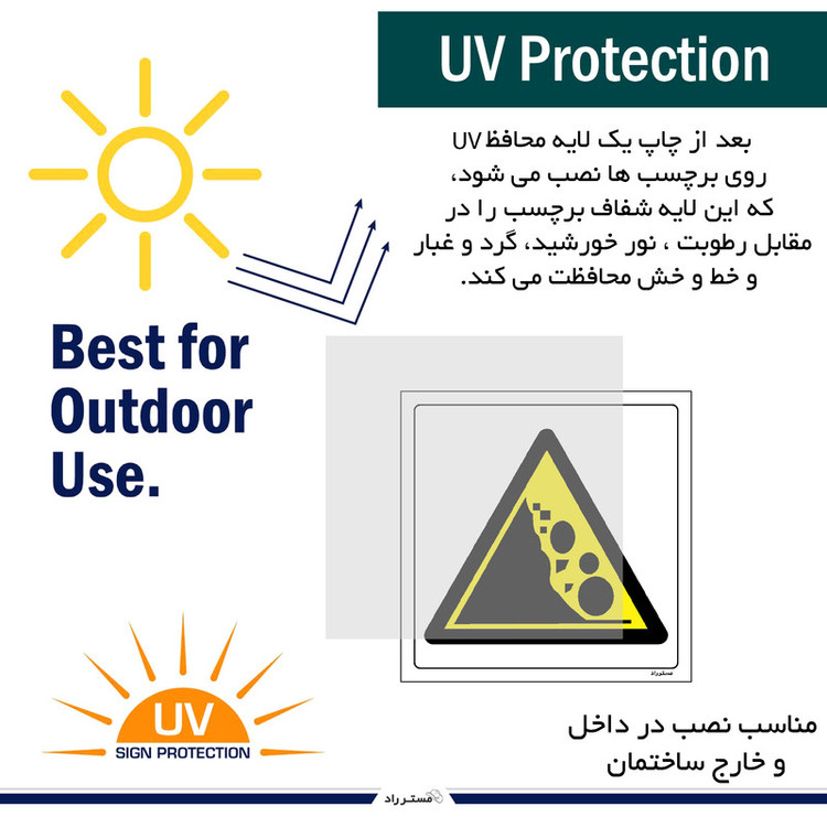 برچسب ایمنی مستر راد طرح خطر ریزش دپو مصالح مدل HSE-OSHA-293