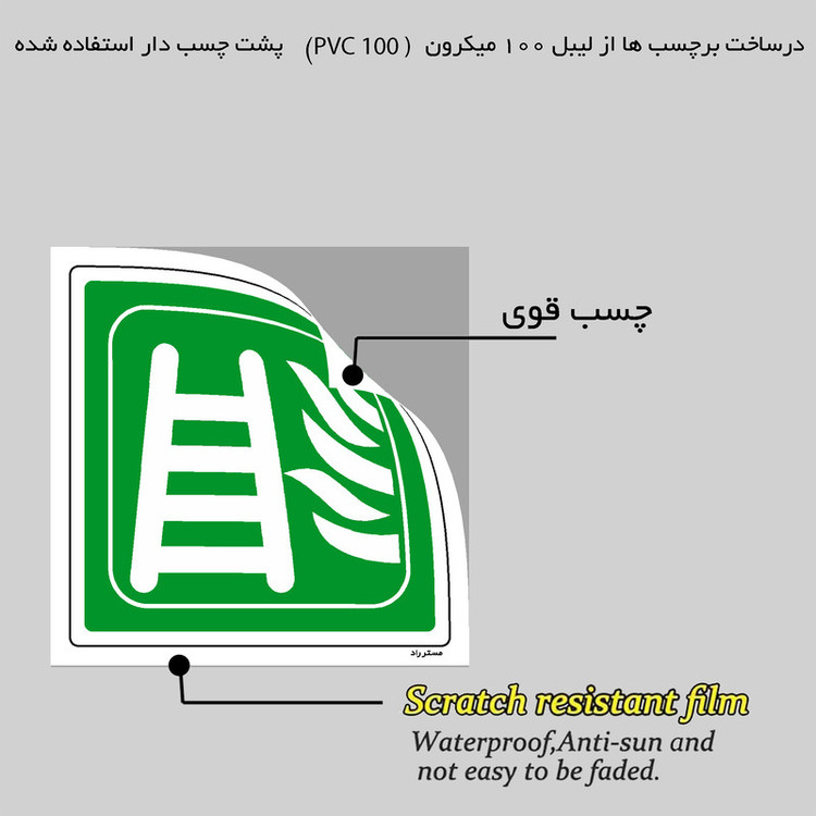 برچسب ایمنی مستر راد طرح خروج اضطراری مدل HSE-OSHA-039