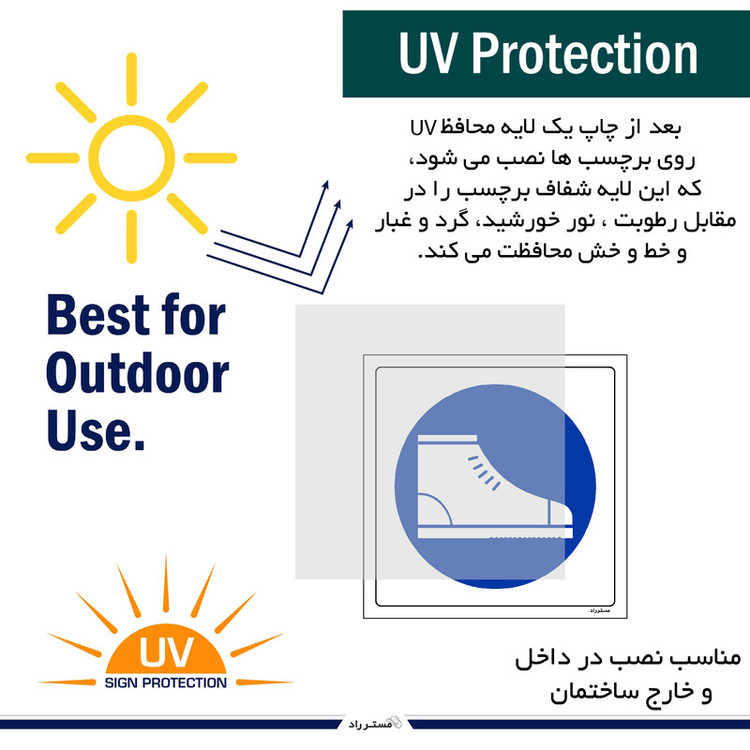 برچسب ایمنی مستر راد طرح از کفش ایمنی استفاده کنید مدل HSE-OSHA-024