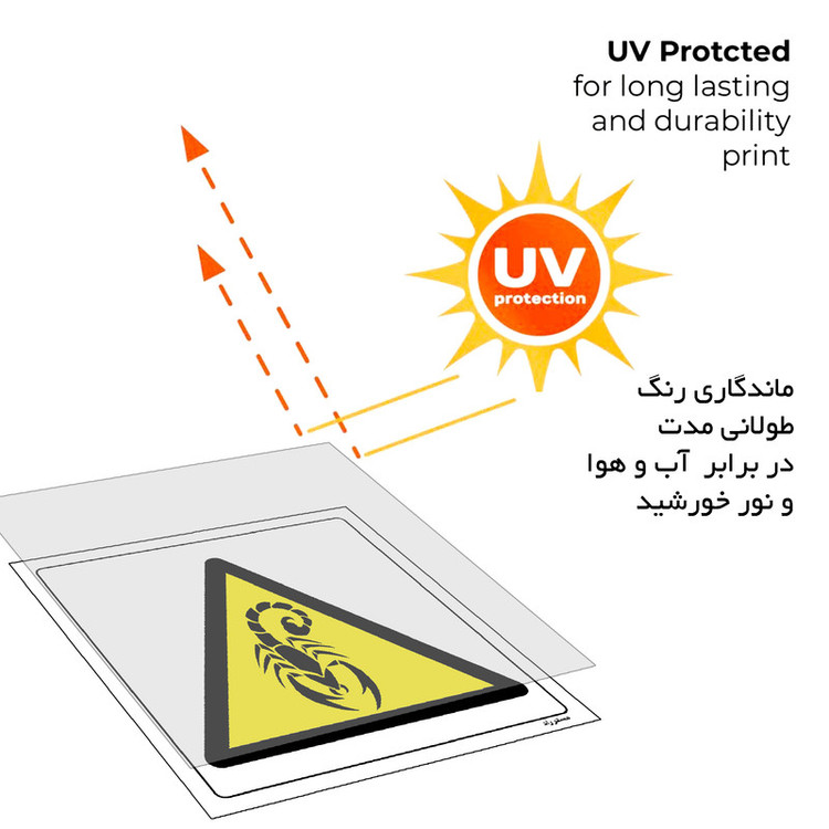 برچسب ایمنی مستر راد طرح خطر منطقه زیست عقرب مدل HSE-OSHA-479