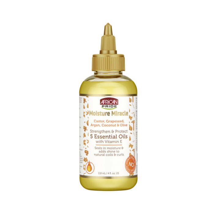 روغن مو آفریکن پراید مدل Moisture Miracle مناسب برای مو خشک و شکننده حجم 118 میلی لیتر