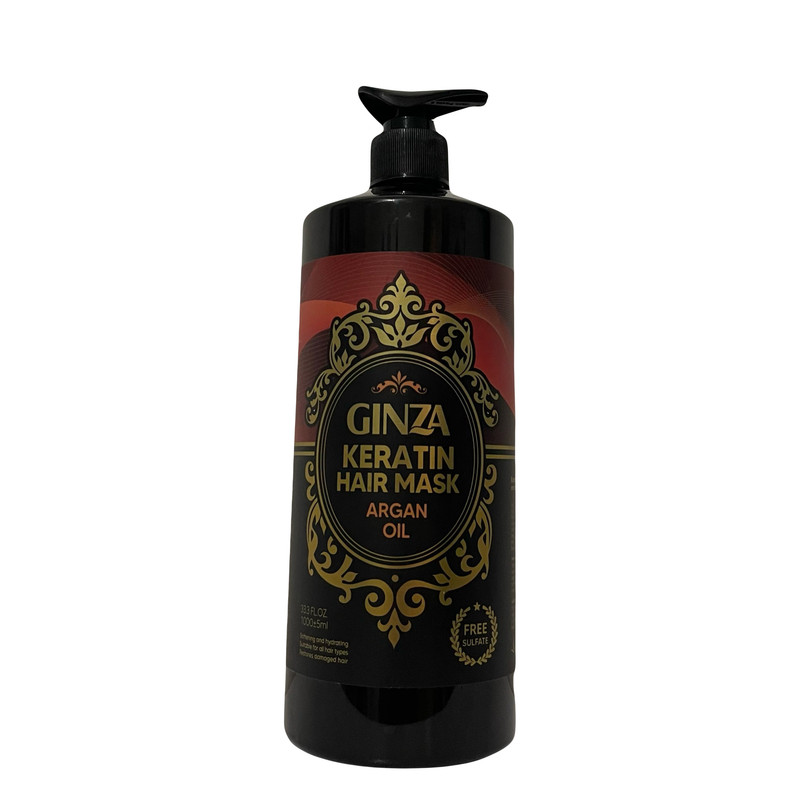 ماسک مو گینزا مدل کراتین فری سولفات روغن آرگان حجم 1000 میلی لیتر