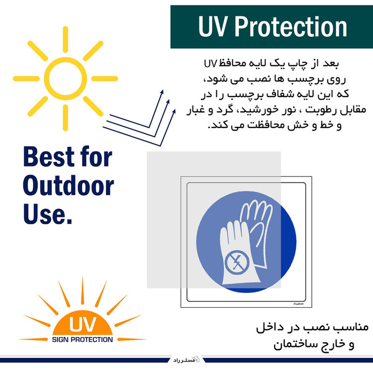 برچسب ایمنی مستر راد طرح از دستکش عایق استفاده کنید مدل HSE-OSHA-047