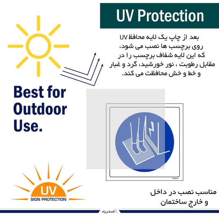 برچسب ایمنی مستر راد طرح هنگام بازرسی تابلو برق از صفحه عایق استفاده کنید مدل HSE-OSHA-386