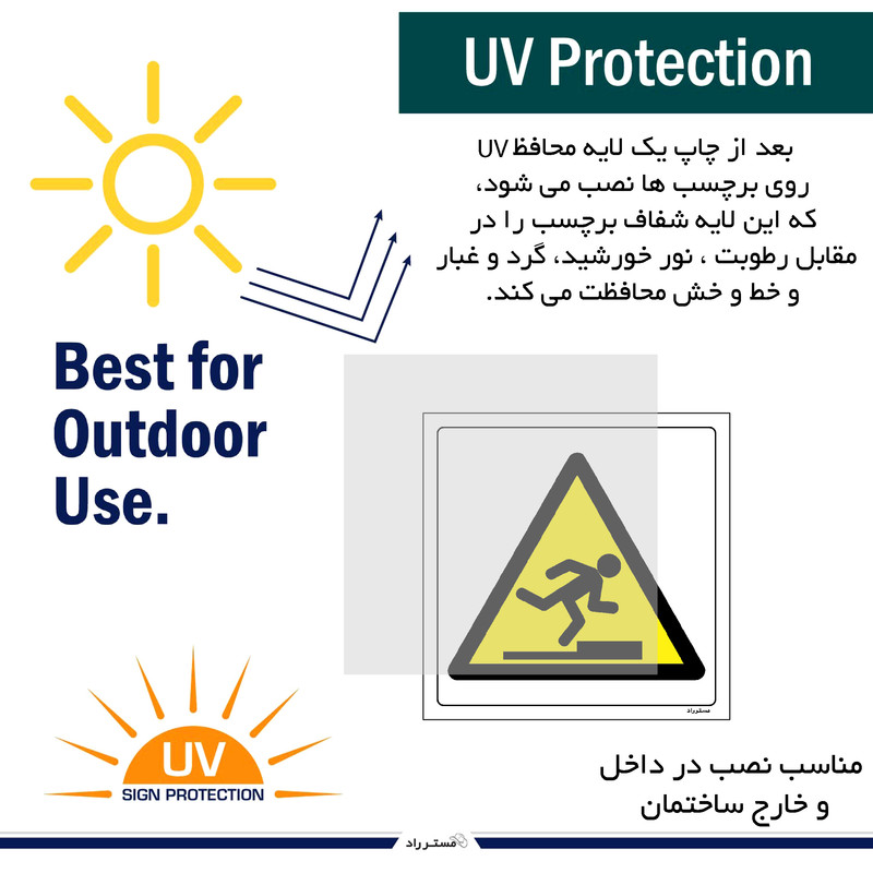 برچسب ایمنی مستر راد طرح مواظب موانع باشید مدل HSE-OSHA-468