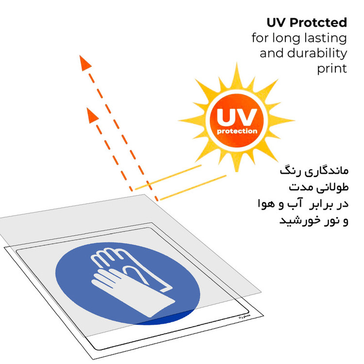 برچسب ایمنی مستر راد طرح از دستکش PVC استفاده نمائید مدل HSE-OSHA-241