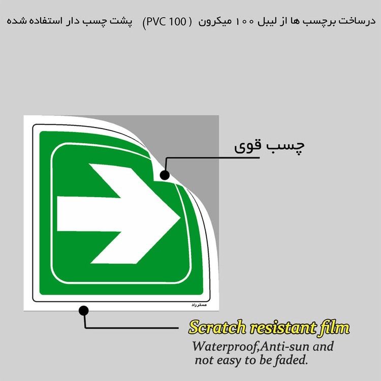 برچسب ایمنی مستر راد طرح خروج اضطراری مدل HSE-OSHA-144