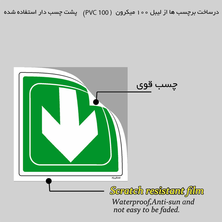 برچسب ایمنی مستر راد طرح خروج اضطراری مدل HSE-OSHA-143