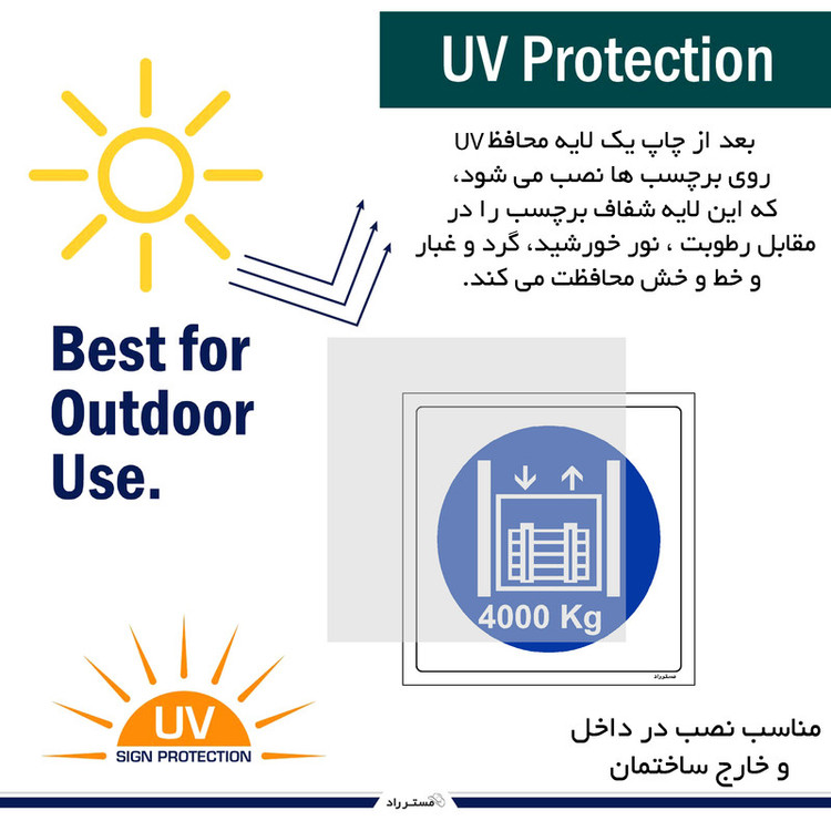 برچسب ایمنی مستر راد طرح حداکثر وزن مجاز 4000 کیلوگرم مدل HSE-OSHA-415