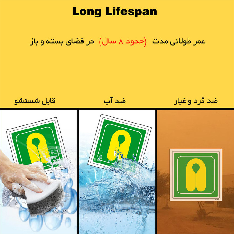 برچسب ایمنی مستر راد طرح جلیقه نجات مدل HSE-OSHA-123