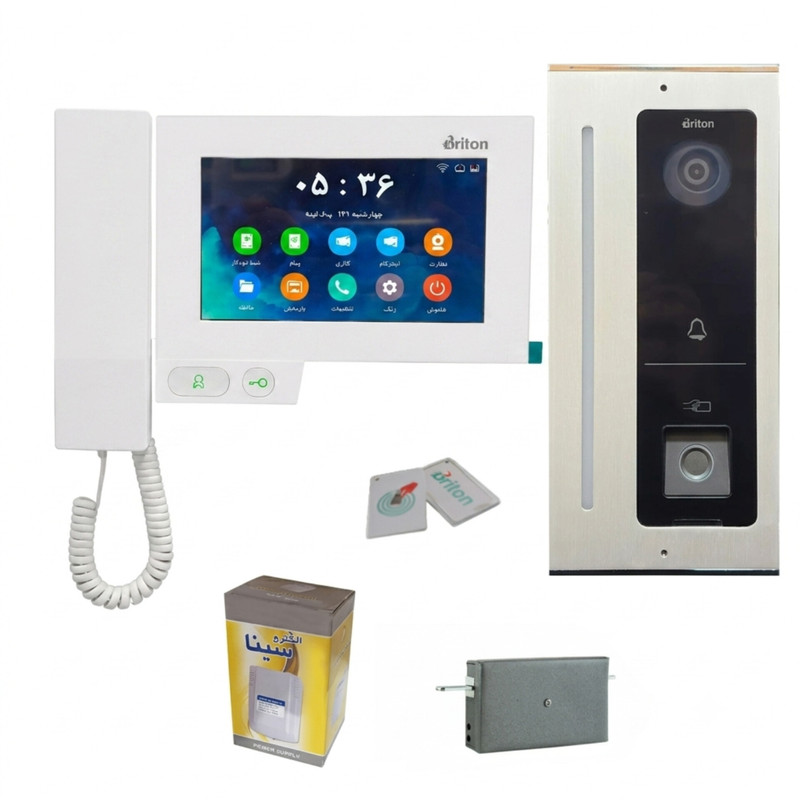 مجموعه دربازکن تصویری برایتون کد 7045-5001 مدل اثرانگشتی وای فای دار یک واحدی