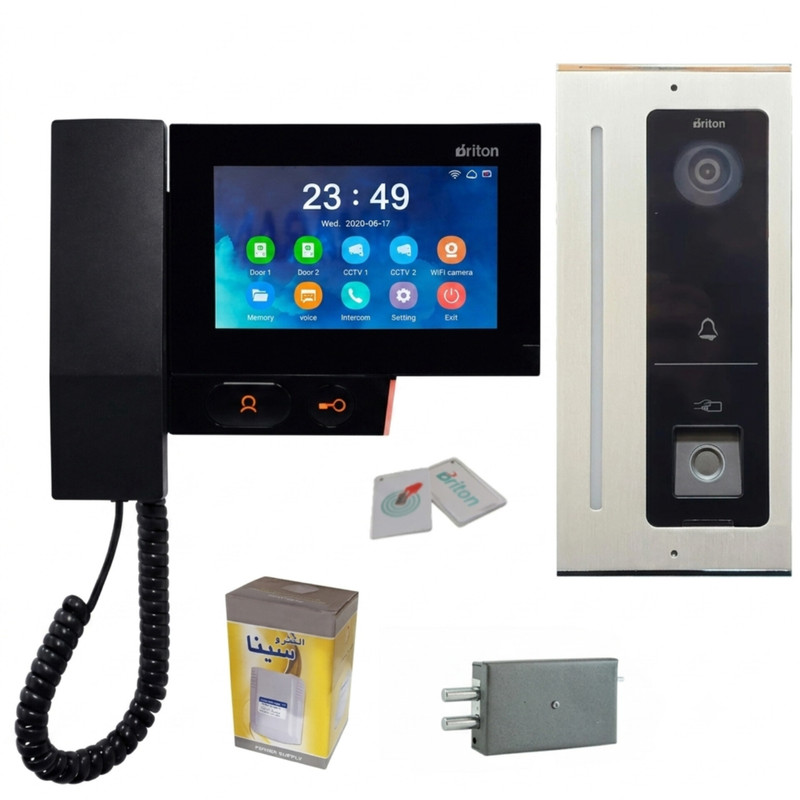 مجموعه دربازکن تصویری برایتون کد 7045-5001 مدل اثرانگشتی وای فای دار یک واحدی