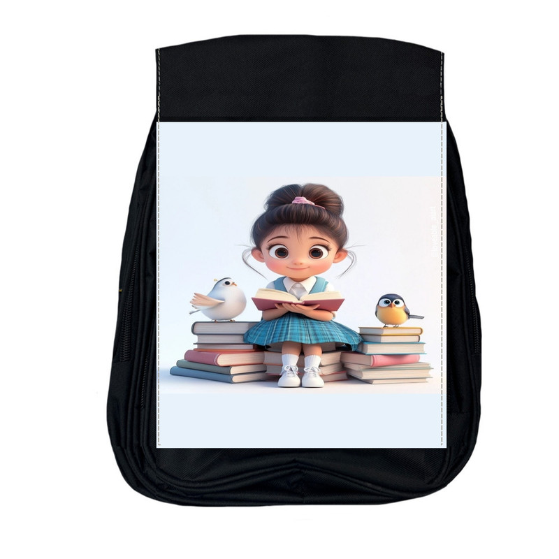 کوله پشتی مدرسه مدل دخترک و کتاب کد v1