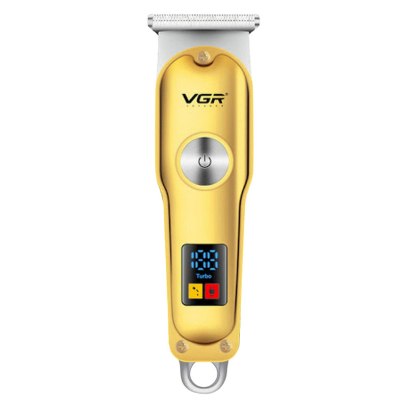 ماشین اصلاح موی صورت و بدن وی جی ار مدل V_290 با تیغه کروم و تیتانیوم خودتیز شونده، باتری لیتیوم یونی شارژی با 120 دقیقه استفاده، قابلیت تنظیم سرعت و وزن 120 گرم