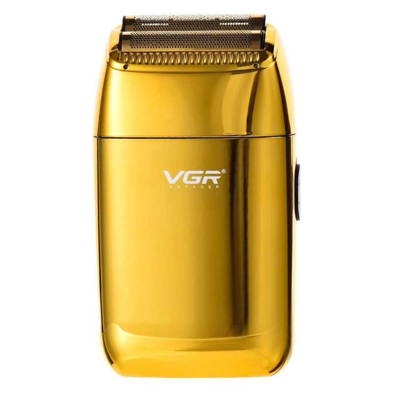 ماشین اصلاح موی صورت وی جی آر مدل V-399 با تیغه استیل پیشرفته، تکنولوژی شیو فویلی، باتری لیتیوم یونی 700mAh، استفاده خشک و مرطوب، شارژ سریع 180 دقیقه، عمر باتری 200 دقیقه، مقاوم در برابر آب و سبک