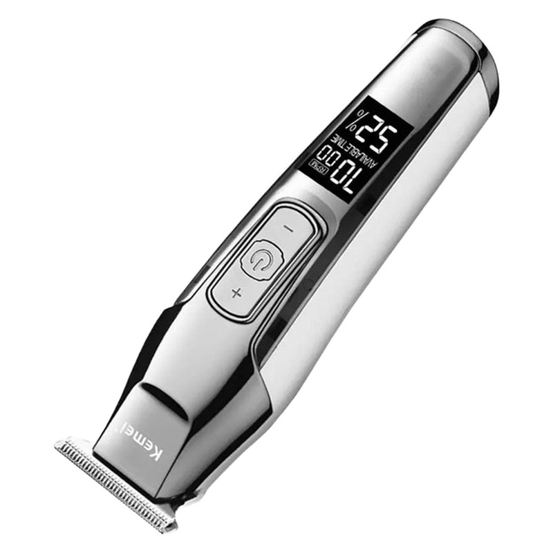 ماشین اصلاح موی سر و صورت کیمی مدل 5027 با باتری قابل شارژ 270 دقیقه‌ای، سرعت موتور 7000 RPM، 4 حالت تنظیم سرعت، 3 عدد شانه قابل تنظیم و نمایشگر وضعیت باتری